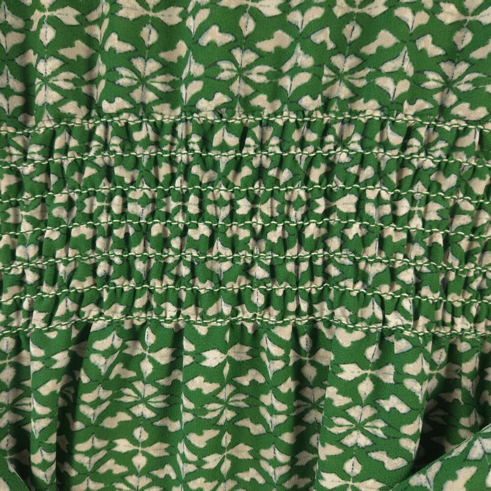 Max Studio Tiered Dress Femme 1X Green Flutter Sleeve Cottagecore Boho Casual - Picture 8 of 11